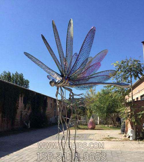 商业街公园广场镂空创意不锈钢蜻蜓雕塑
