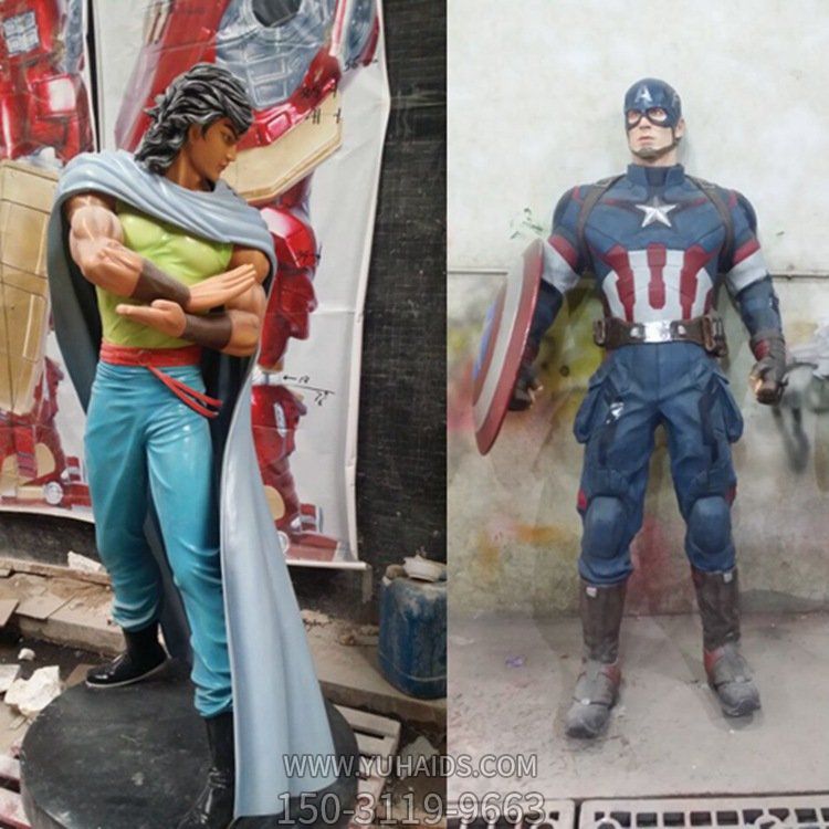 游乐场玻璃钢卡通动漫人物雕塑