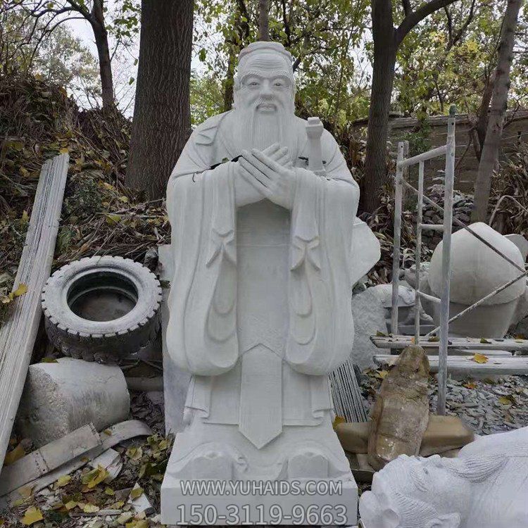 孔子石雕像，先贤夫子像雕塑