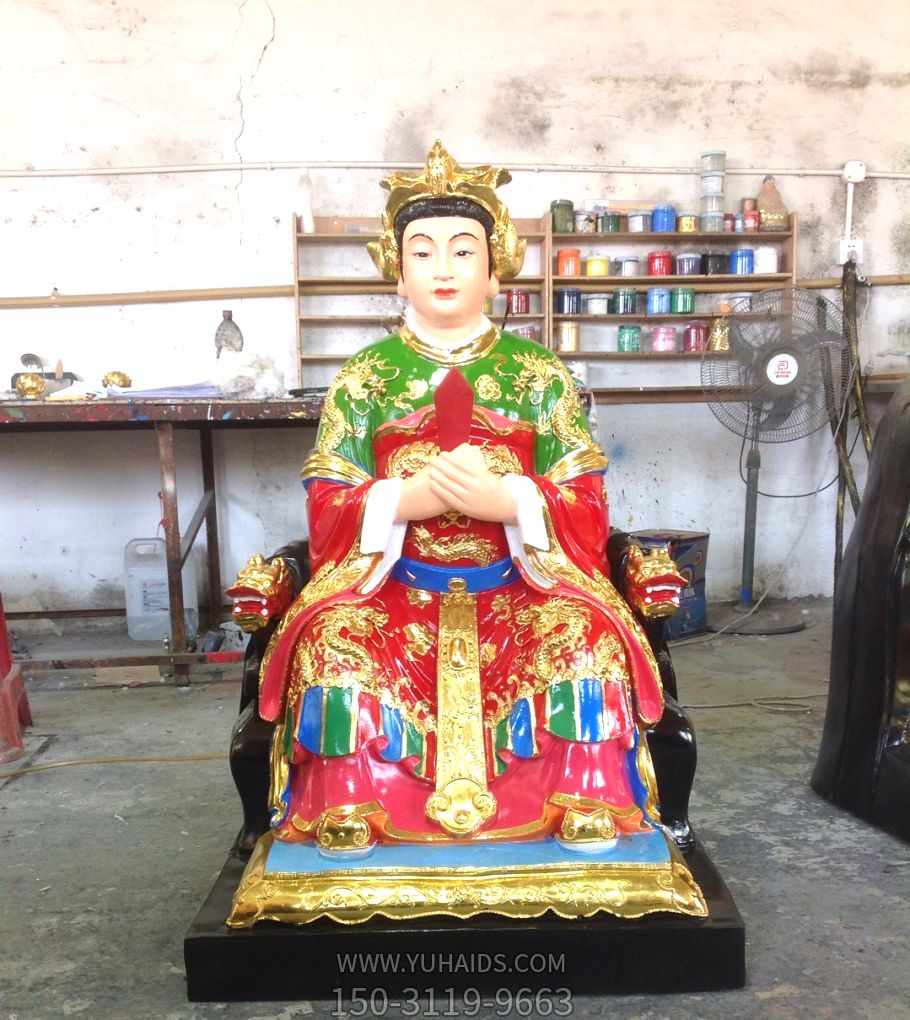 玻璃钢彩绘寺庙十二老母雕塑