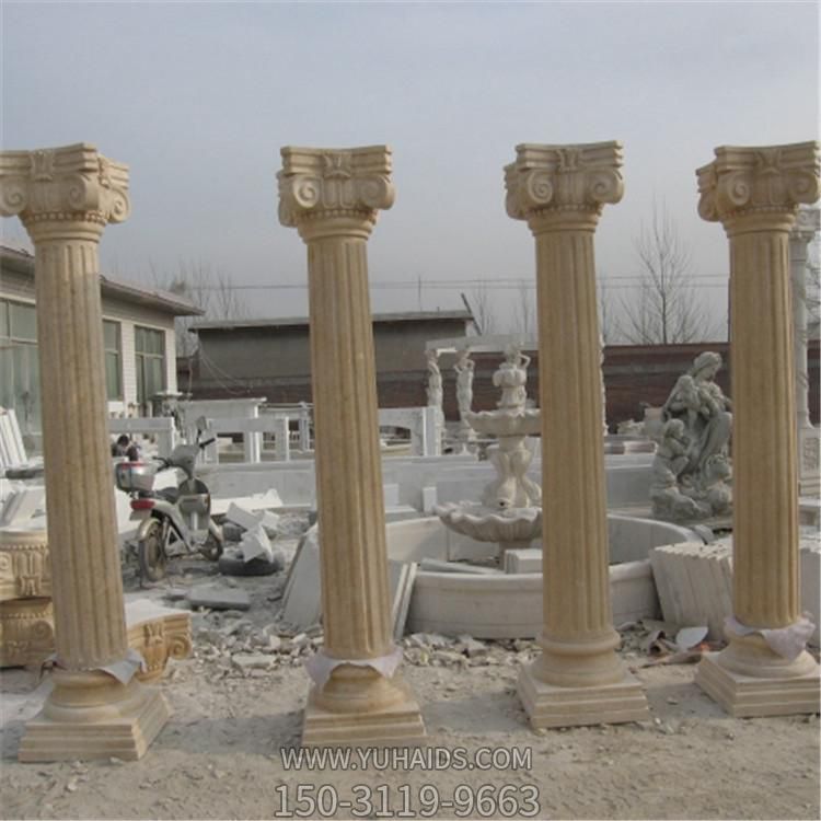 景区广场大型石雕龙柱雕塑