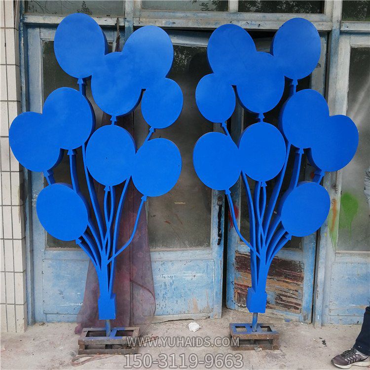 不锈钢彩绘抽象气球景观雕塑
