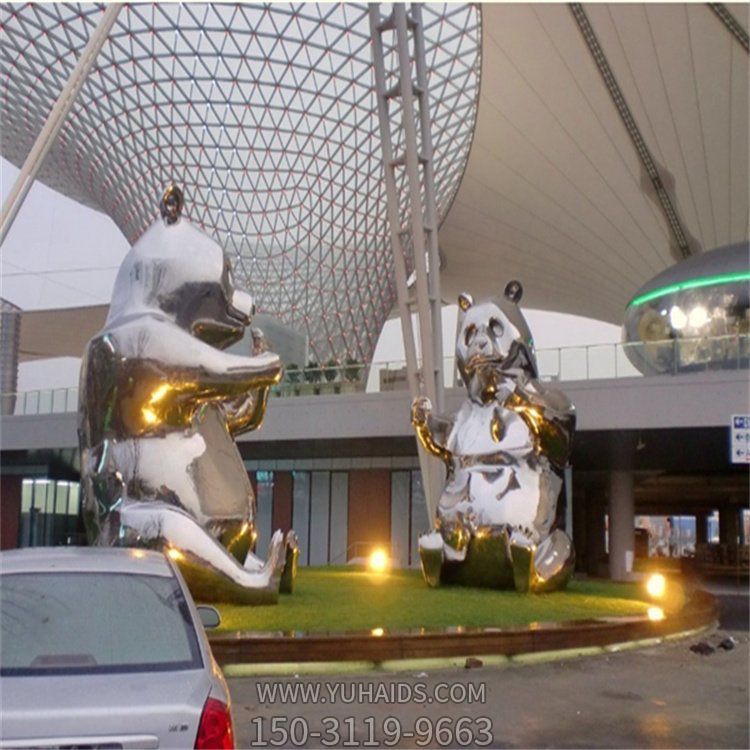 城市景点不锈钢镜面动物雕塑