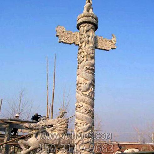 汉白玉广场华表柱子龙雕塑