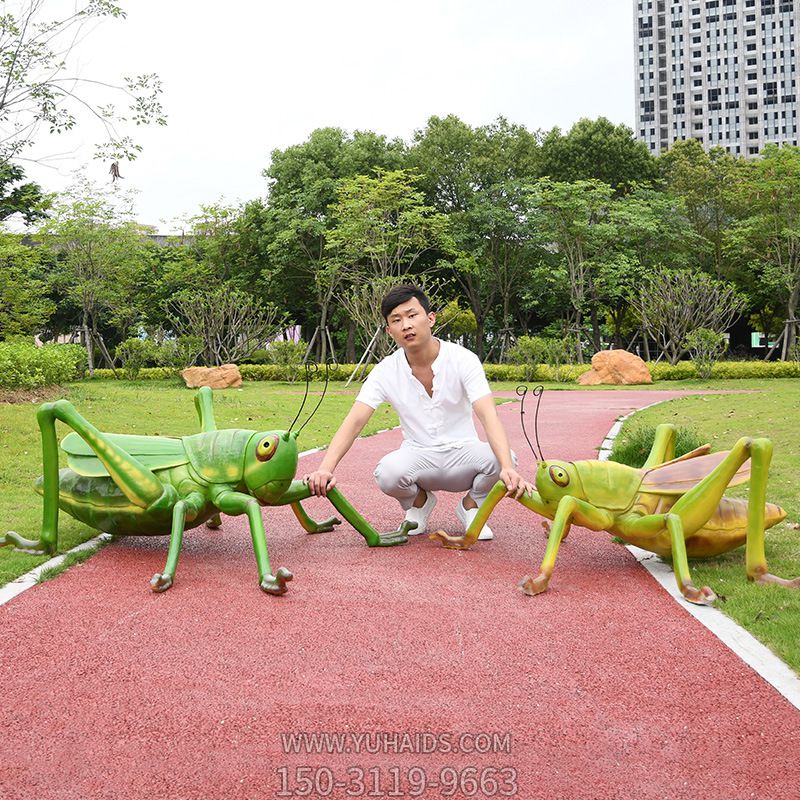 游乐场草坪仿真玻璃钢蝗虫雕塑