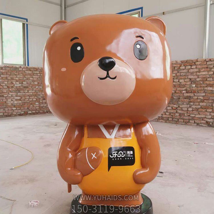 网红店铺玻璃钢卡通小熊雕塑