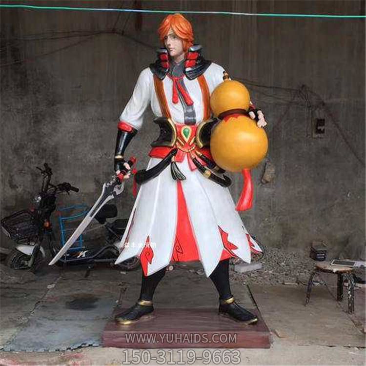 电影院玻璃钢彩绘游戏人物雕塑摆件