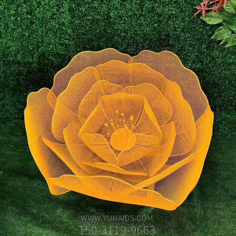 商场户外公园不锈钢铁艺创意彩绘花朵景观雕塑