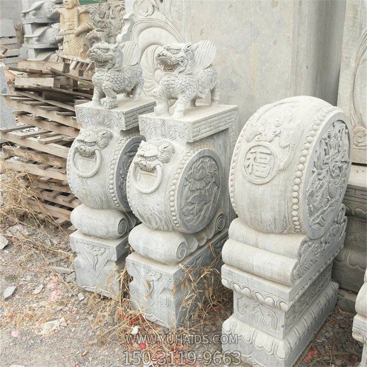 麒麟抱鼓石门墩雕塑