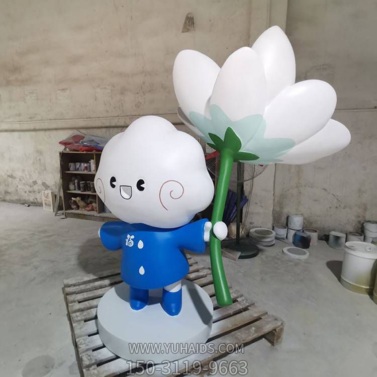 楼盘吉祥物卡通雕塑 莲花公仔人偶雕塑