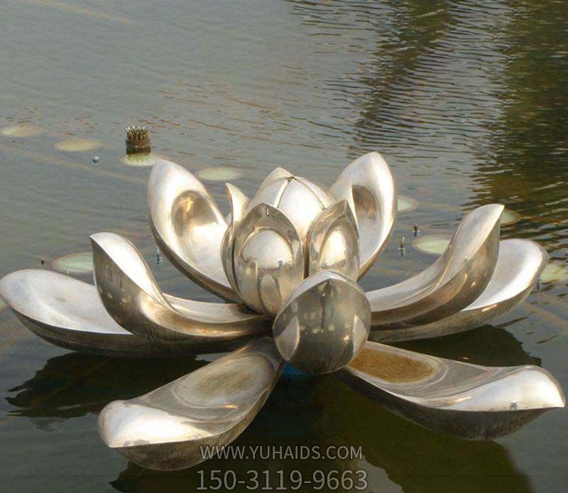 公园景区不锈钢荷花景观雕塑