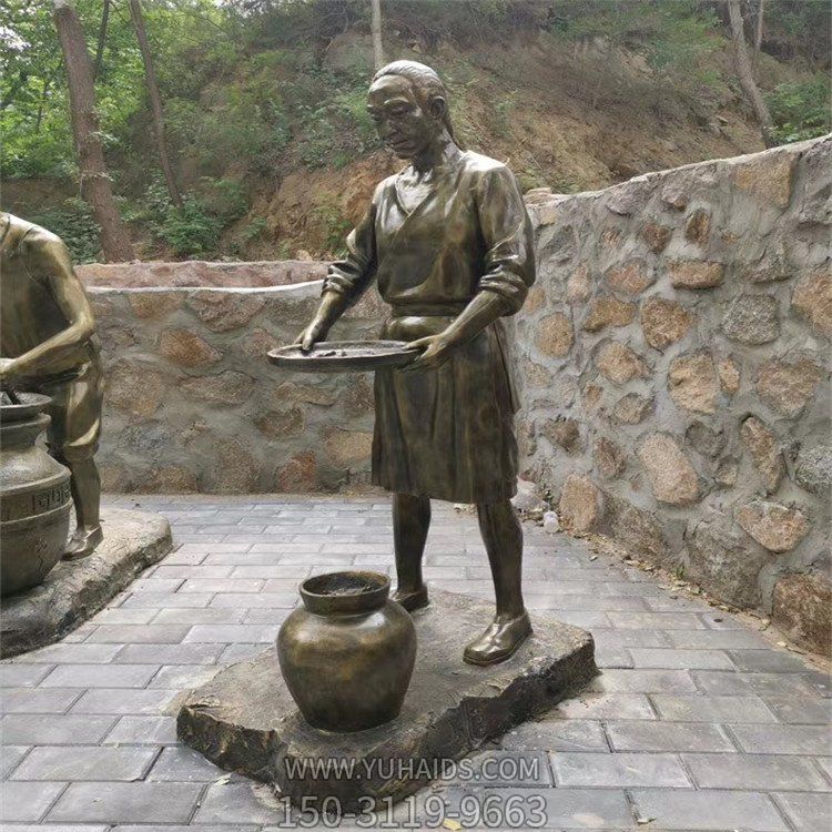 玻璃钢仿铜制药文化雕塑 景区户外摆放制作中药人物小品