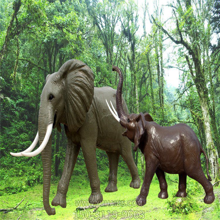 玻璃钢仿真大象雕塑
