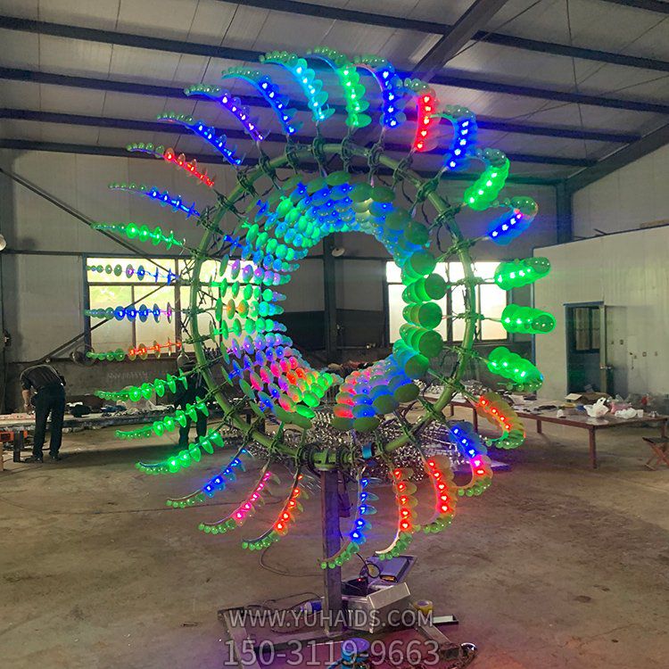 园林广场别墅不锈钢彩绘照明景观摆件雕塑