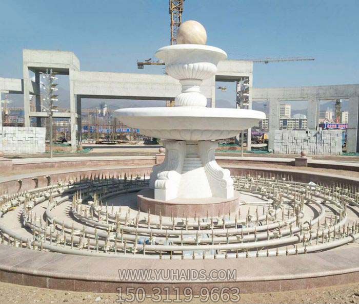 广场景观汉白玉风水球喷泉石雕雕塑