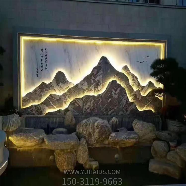 园林酒店室外假山景观壁影雕塑