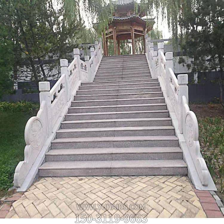 景区公园大理石石雕楼梯扶手护栏雕塑