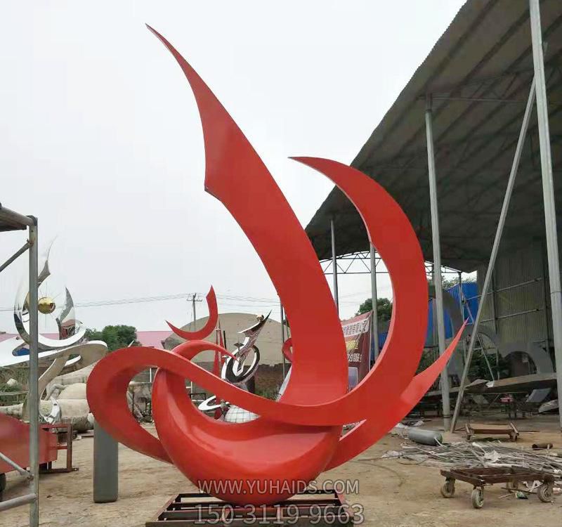 公园抽象玻璃钢凤凰雕塑 公园抽象玻璃钢凤凰雕塑
