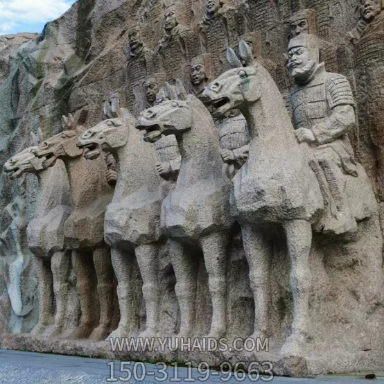 古代军队摩崖石刻雕塑