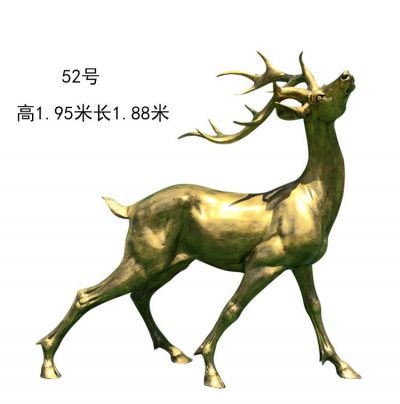 玻璃钢仿铜园林景区大型动物景观梅花鹿雕塑