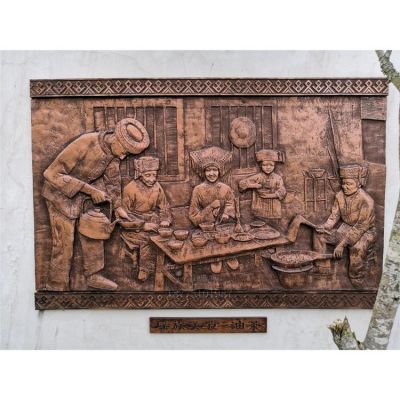 公园装饰玻璃钢仿铜文化浮雕壁画艺术品