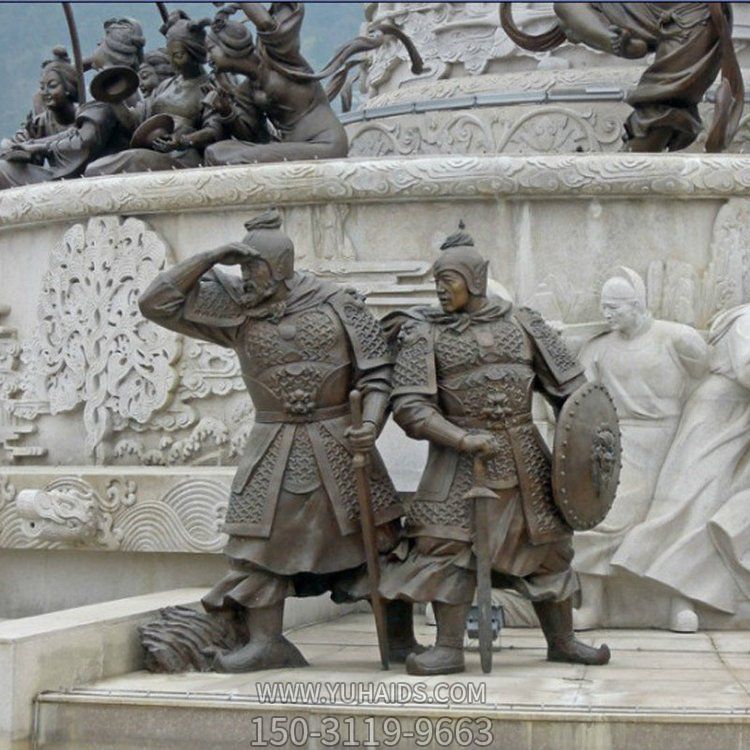 庭院玻璃钢仿铜户外园林景广古代人物雕塑