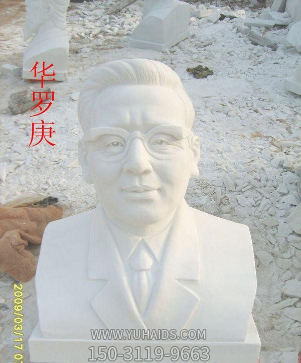 校园汉白玉头像雕塑园林景观装饰华罗庚雕塑