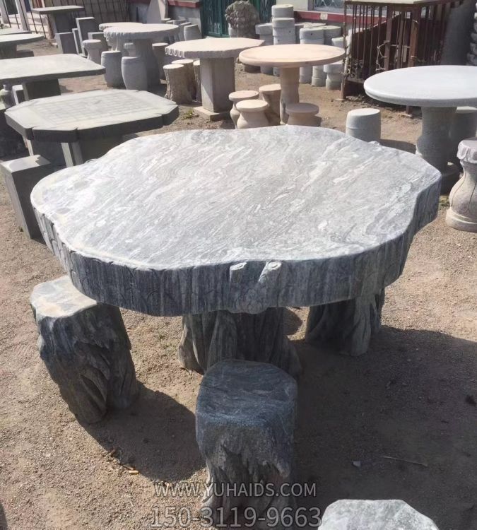 天然石材花岗岩雕刻石桌石凳公园家用摆件雕塑
