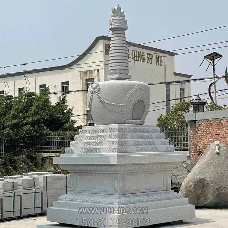 寺院摆放藏式花岗岩石雕舍利塔雕塑