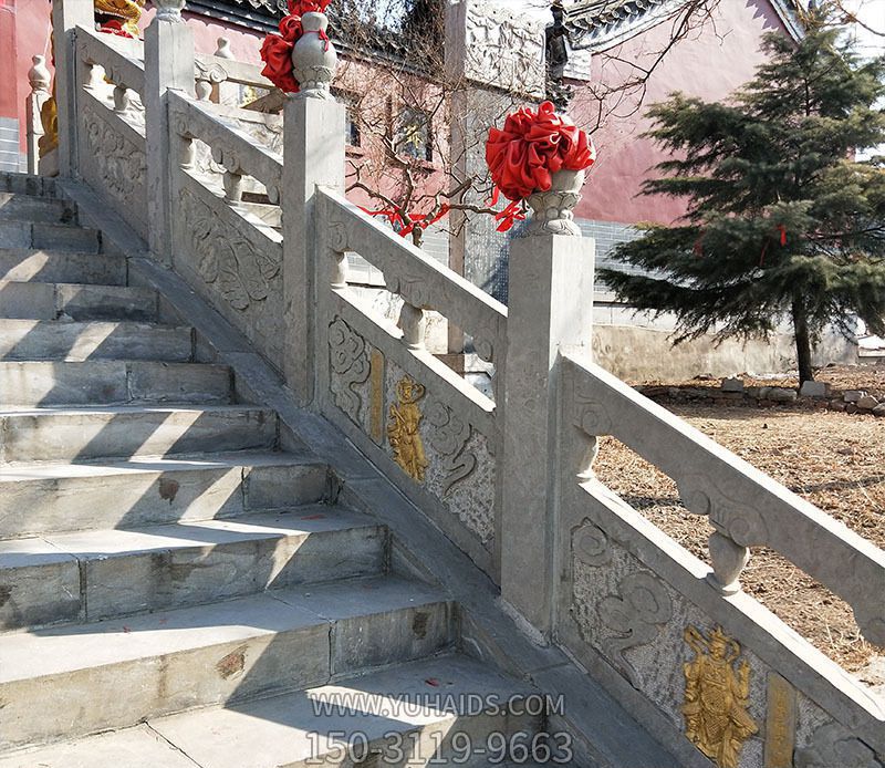 寺院楼梯台阶大理石扶手栏杆雕塑