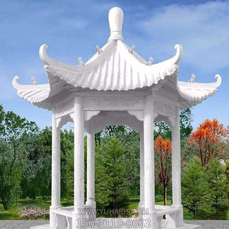 花岗岩大理石雕刻公园 六角凉亭雕塑