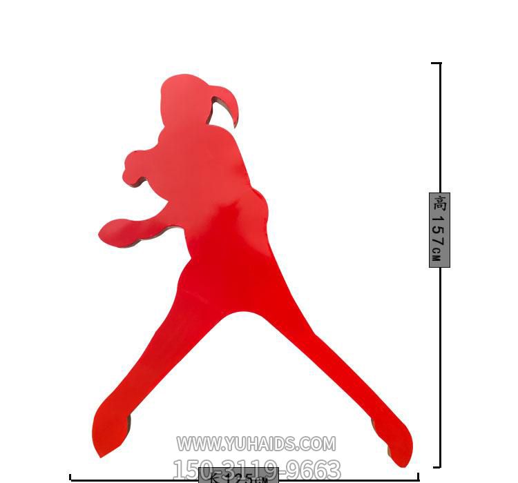 小区公园摆放不锈钢抽象打太极人物雕塑
