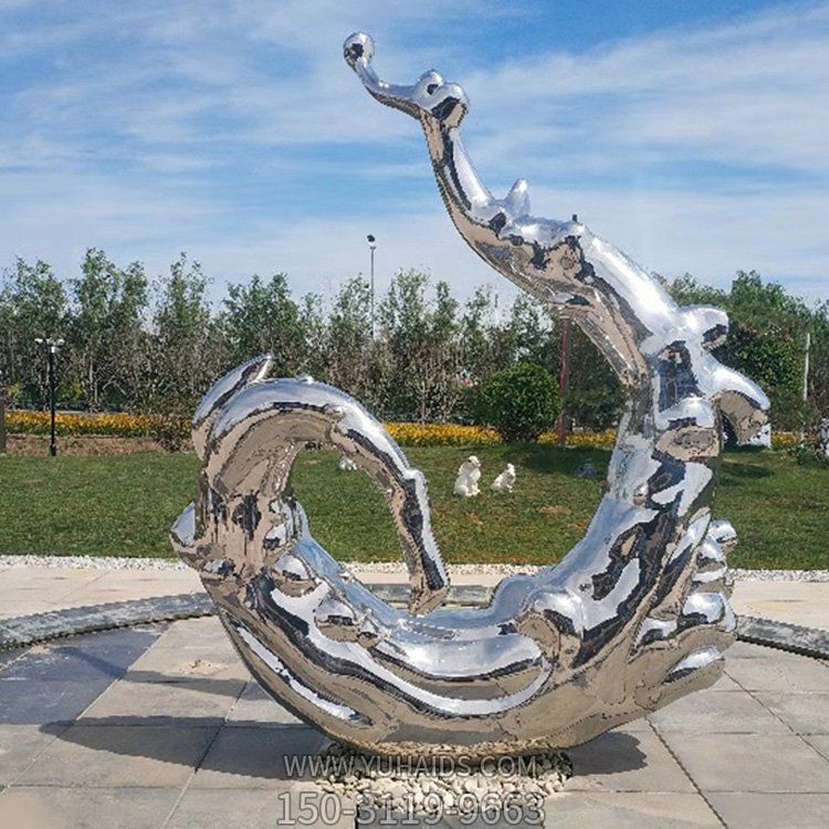 不锈钢镜面抽象海浪浪花雕塑