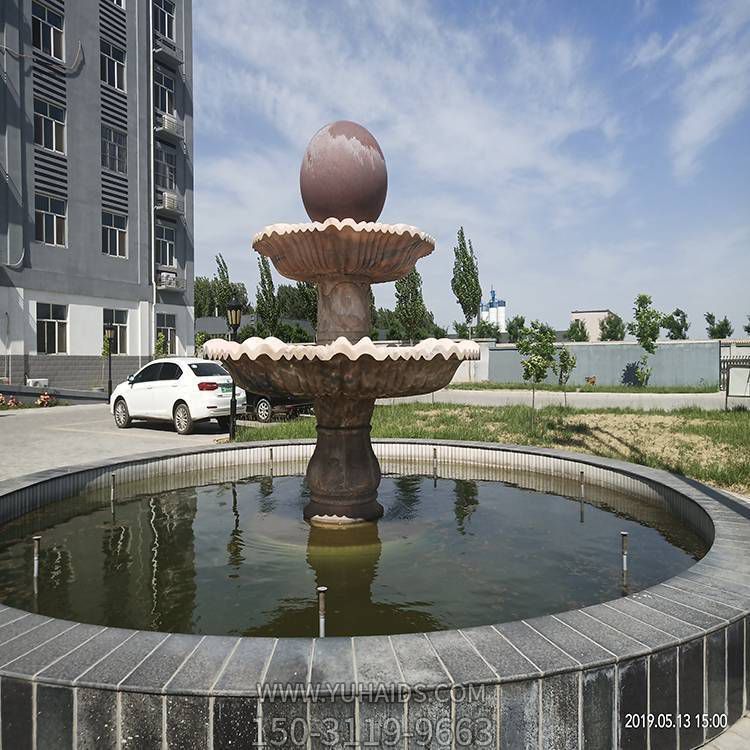 小区园林景观大理石雕刻流水喷泉摆件雕塑