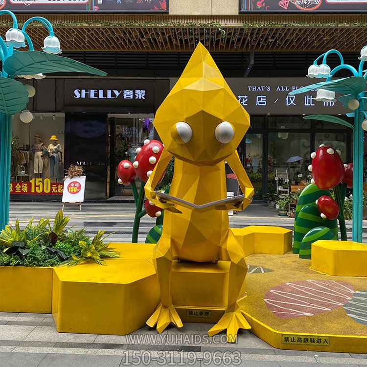 广场商厦创意抽象几何动物雕塑