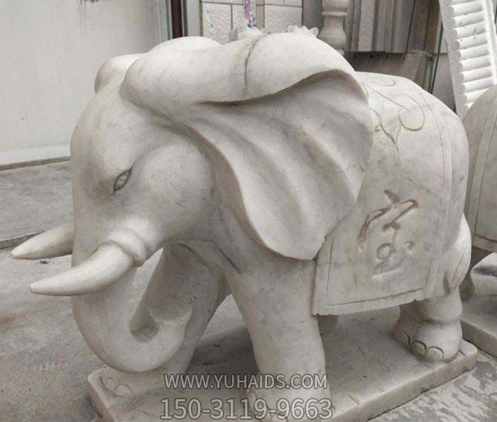 大象雕塑-户外景区大象石雕大理石大象雕塑