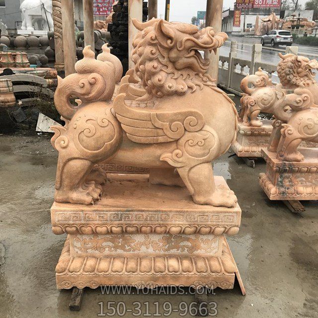 天然石材大理石花岗岩雕刻貔貅大型动物酒店门口摆件雕塑