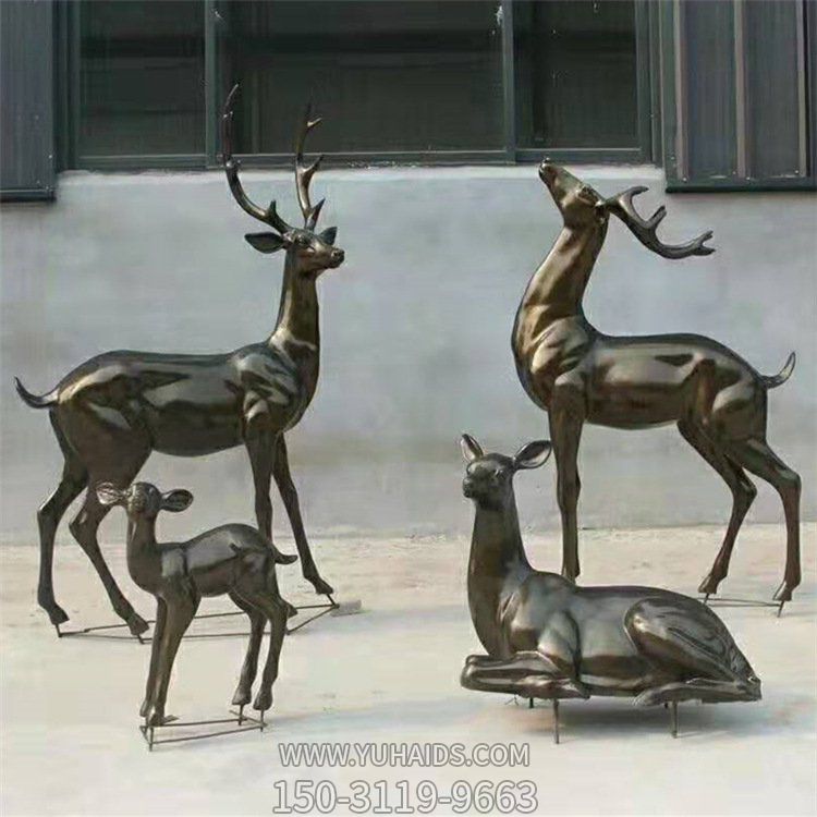 动物园不锈钢仿园林仿真动物梅花鹿雕塑