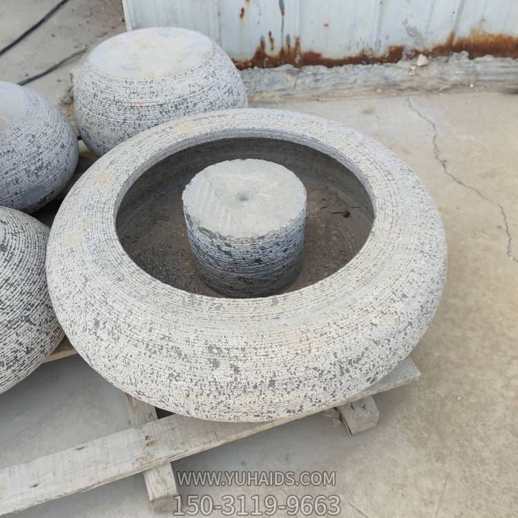 庭院流水摆件养鱼种花老石槽雕塑