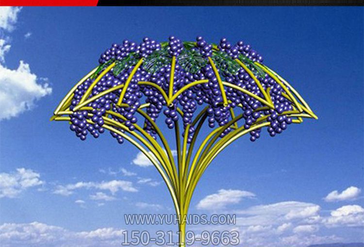游乐场不锈钢香芋树景观雕塑