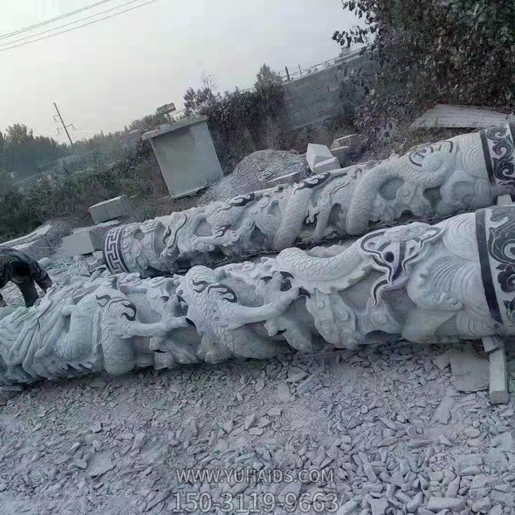 广场大理石雕刻文化柱龙柱 图案可定制雕塑