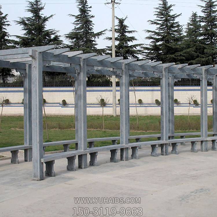 青石雕刻长廊石亭公园小区花架葡萄架摆件雕塑