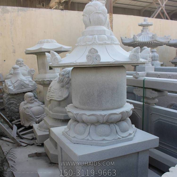 寺庙大理石雕刻佛塔摆件雕塑