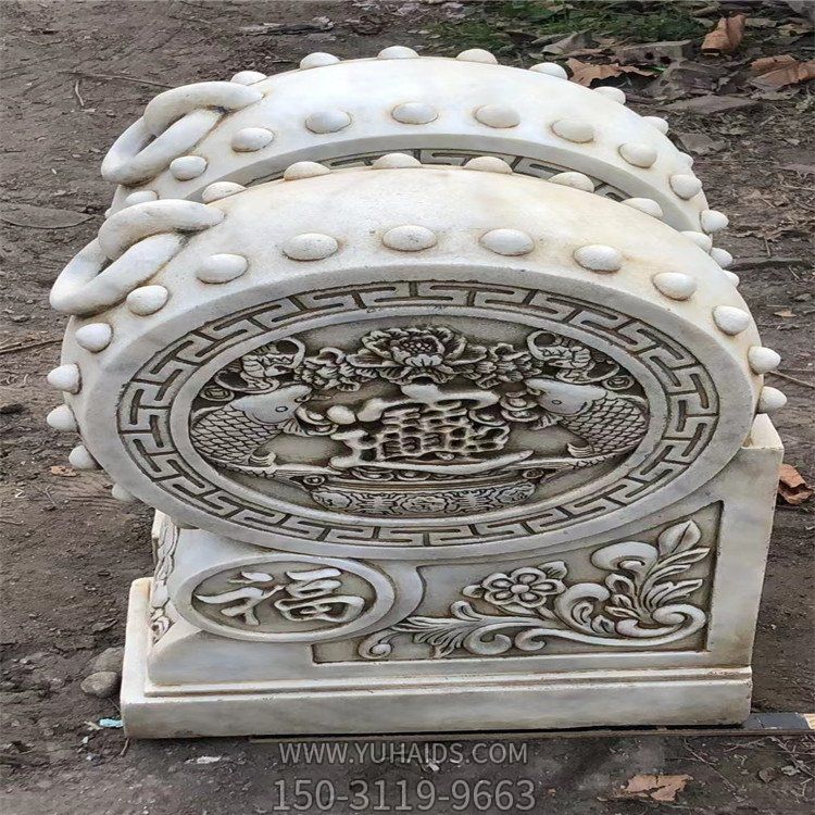 浮雕创意园林庭院镇宅抱鼓石雕塑