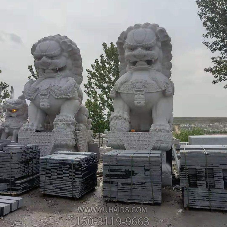 门口镇宅石狮子  招财石狮子雕刻摆件雕塑