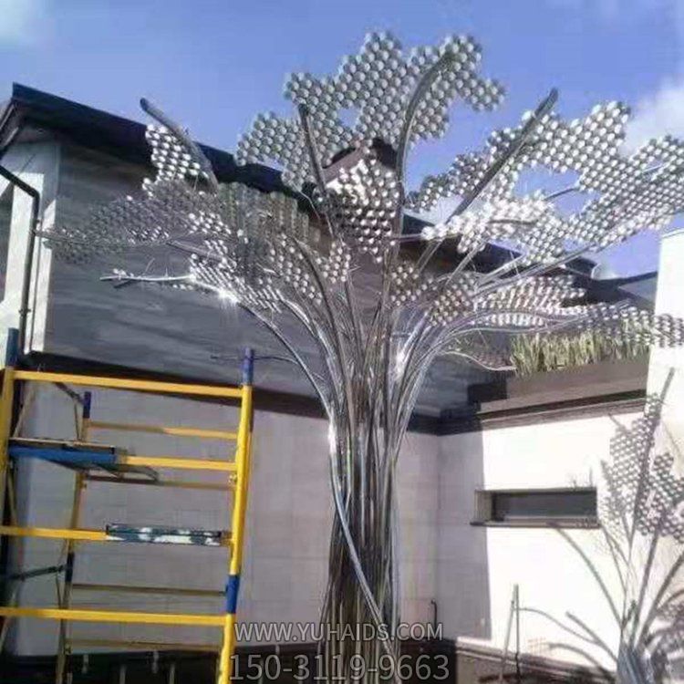 户外大型不锈钢镂空户外园林大型景观树雕塑