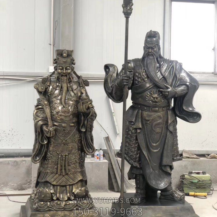 园林寺庙铜雕武财神关公雕塑
