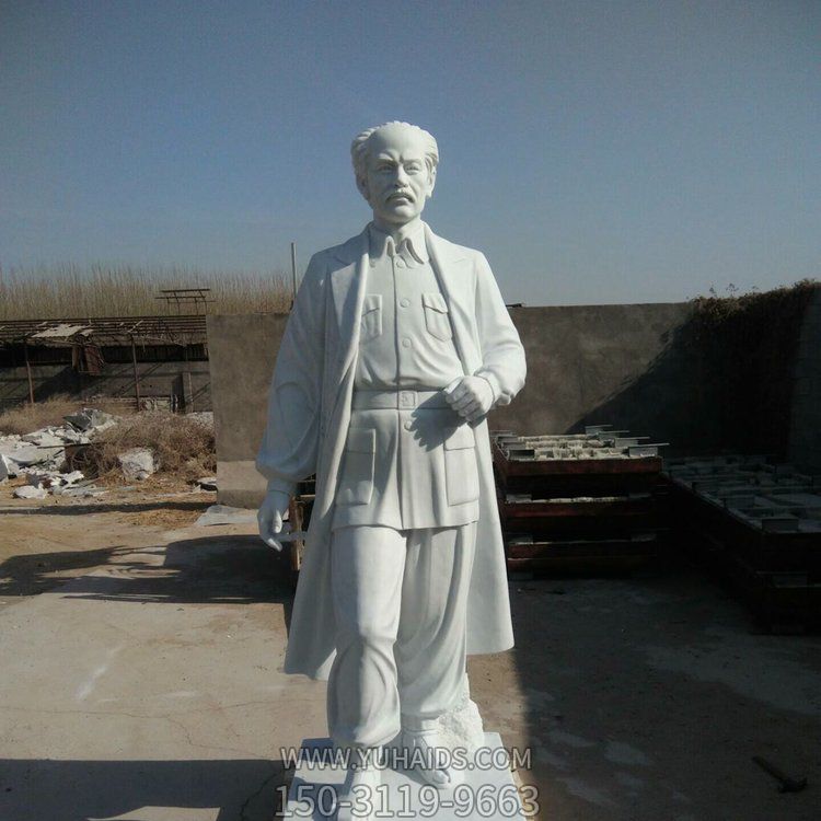 旅游景区摆放汉白玉雕刻历史名人雕像雕塑