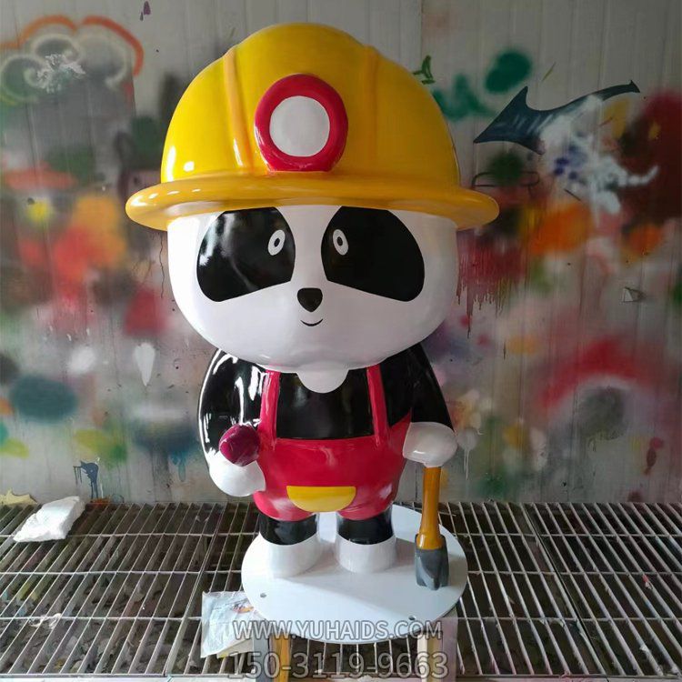 玻璃钢卡通园林幼儿园景观熊猫摆件雕塑