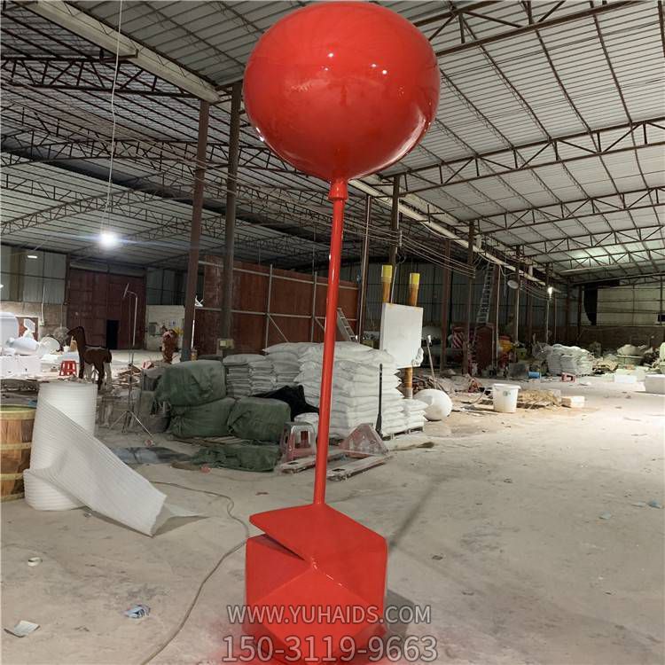 商业街广场玻璃钢彩绘气球雕塑摆件